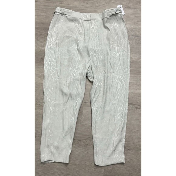 New NWT Women's Equipment Femme Charlyne Trouser Pants Silver Gray Size crop  12 - Picture 2 of 12